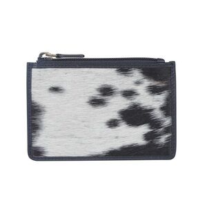 NWT Zipper Cowhide & Leather Card Holder